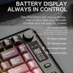 FREE WOLF M75 Russian Wireless Bluetooth Dual-Mode Mechanical Keyboard With PBT Gradient Caps and Display Screen