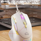 ZIYOULANG M2 RGB Illuminated 1.6m Wired Gaming Mice 12800 DPI Macro-Programmable Mouse