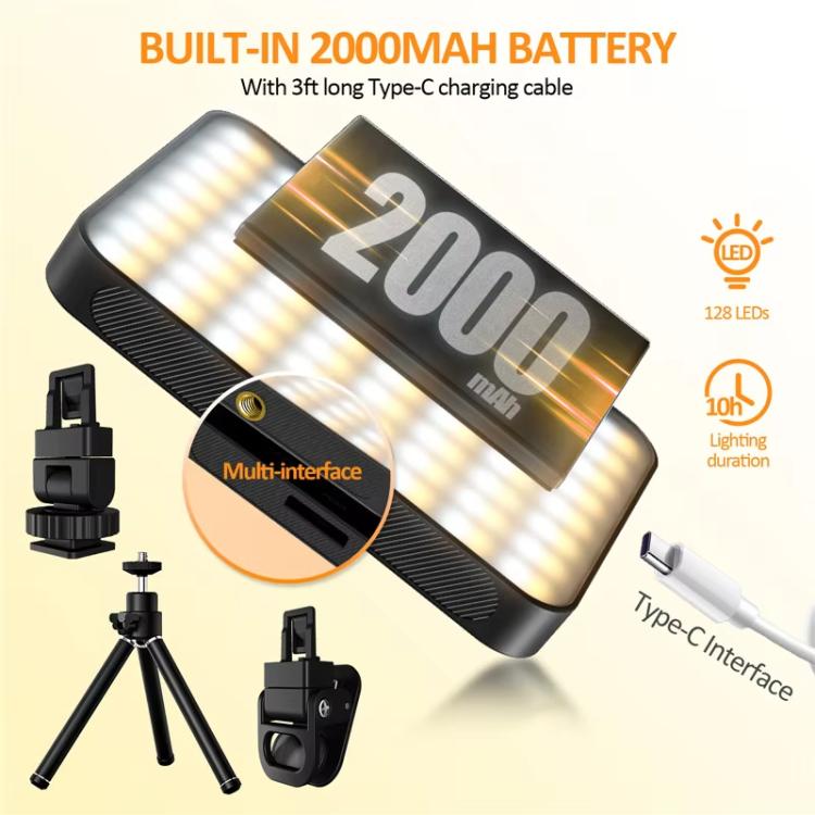 128LEDs Magnetic Selfie Light LED Fill Light for Video Conferencing, Live Streaming, Cameras, Phones & Laptops