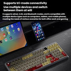 LANGTU T98 Bluetooth / Wireless / Wired Triple-Mode Mechanical Keyboard Hot-Swappable Full N-Key Rollover Gaming Keyboard, Nitro Player Blue Switch 5000mAh, Nitro Player Red Switch 5000mAh, Nitro Player Starfall Switch 10000mAh                         ...