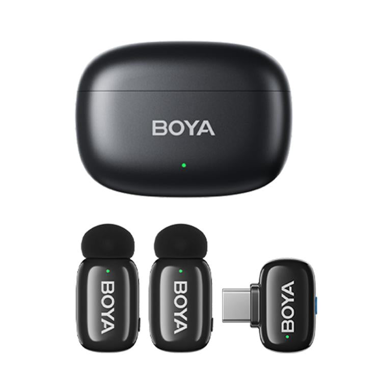BOYA Mini Finger Microphone Wireless Lapel Clip Mobile Live Streaming Noise Reduction Recording Microphone, Type-C 1 To 1, Type-C 1 To 2+Charging Case, 8 Pin 1 To 1