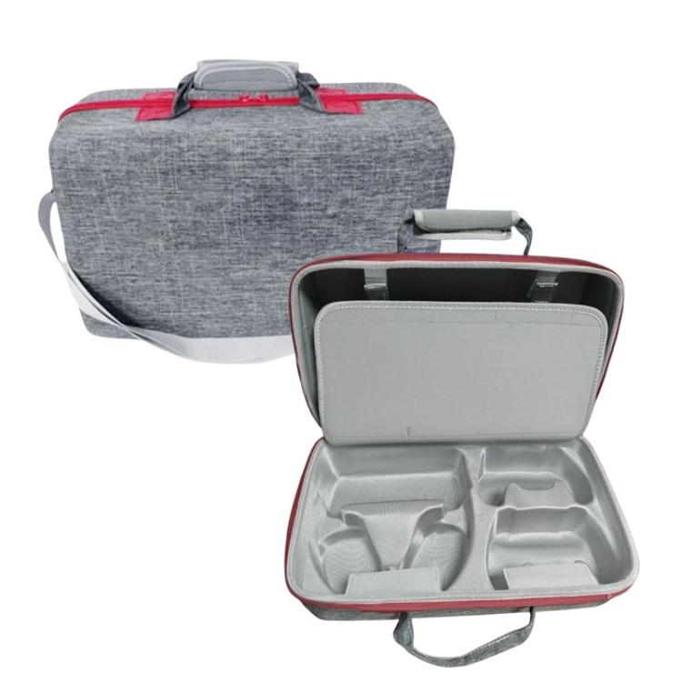For PS5 Slim Console & Accessories Carrying Case with Headphone Compartment Double-Layer Storage Bag