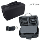 For PS5 Pro Console & Accessories Carrying Case with Headphone Compartment Double-Layer Storage Bag