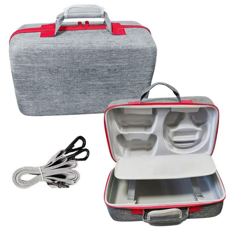 For PS5 Pro Console & Accessories Carrying Case with Headphone Compartment Double-Layer Storage Bag