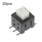 20pcs 5.8 X 5.8mm Tactile Switch Flat Head Dual-Row 6-Pin Power Button, Latching, Non-Latching