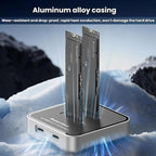Blueendless SD09 Dual-Bay M.2 Dual-Protocol Drive Enclosure NVMe/SATA SSD Case, US Plug, EU Plug, UK Plug