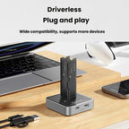 Blueendless SD09 Dual-Bay M.2 Dual-Protocol Drive Enclosure NVMe/SATA SSD Case, US Plug, EU Plug, UK Plug