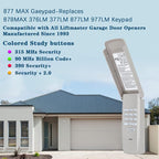 For Liftmaster 877MAX Garage Door Keypad Wireless Opener