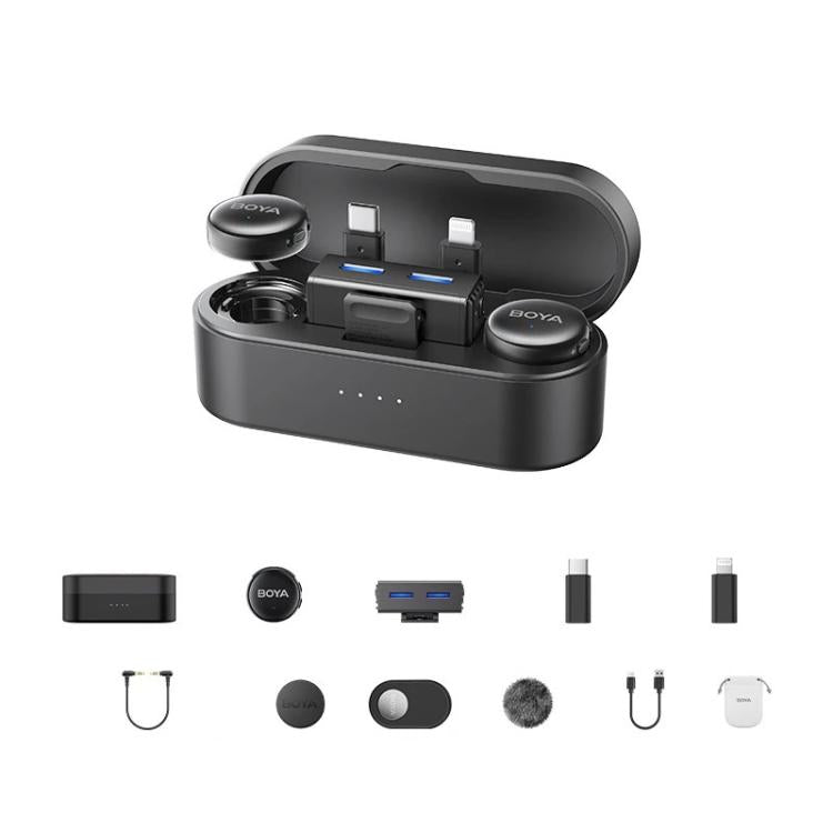 Button Wireless Lapel Microphone AI Noise Reduction With Hi-Fi Sound Quality Mobile Live Streaming Microphone, BOYA LINK3-02 Type-C, BOYA LINK3-01 Type-C+8 Pin