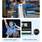 Button Wireless Lapel Microphone AI Noise Reduction With Hi-Fi Sound Quality Mobile Live Streaming Microphone, BOYA LINK3-02 Type-C