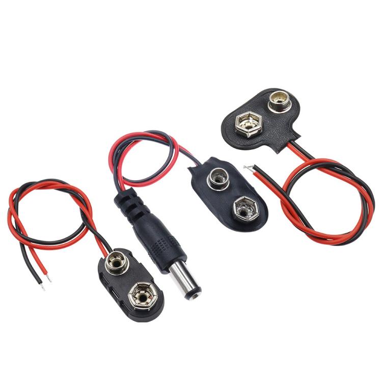 10pcs 9V Battery Clip With Wires Battery Holder Case, Type I Hard Buckle, Type I, Type T, Type I With DC Plug, Type T With DC Plug