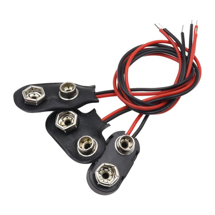 10pcs 9V Battery Clip With Wires Battery Holder Case, Type I Hard Buckle, Type I, Type T, Type I With DC Plug, Type T With DC Plug