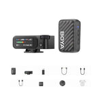 BOYA MIC2 Wireless Lavalier Microphone Mobile Camera Live Streaming Noise Reduction Film & TV Recording Mic, 03 1 To 1 No Case, 02 1 To 2 With Case No Lapel Mic, 01 1 To 2 With Case+Lapel Mic