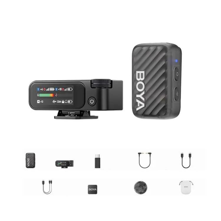 BOYA MIC2 Wireless Lavalier Microphone Mobile Camera Live Streaming Noise Reduction Film & TV Recording Mic, 03 1 To 1 No Case, 02 1 To 2 With Case No Lapel Mic, 01 1 To 2 With Case+Lapel Mic