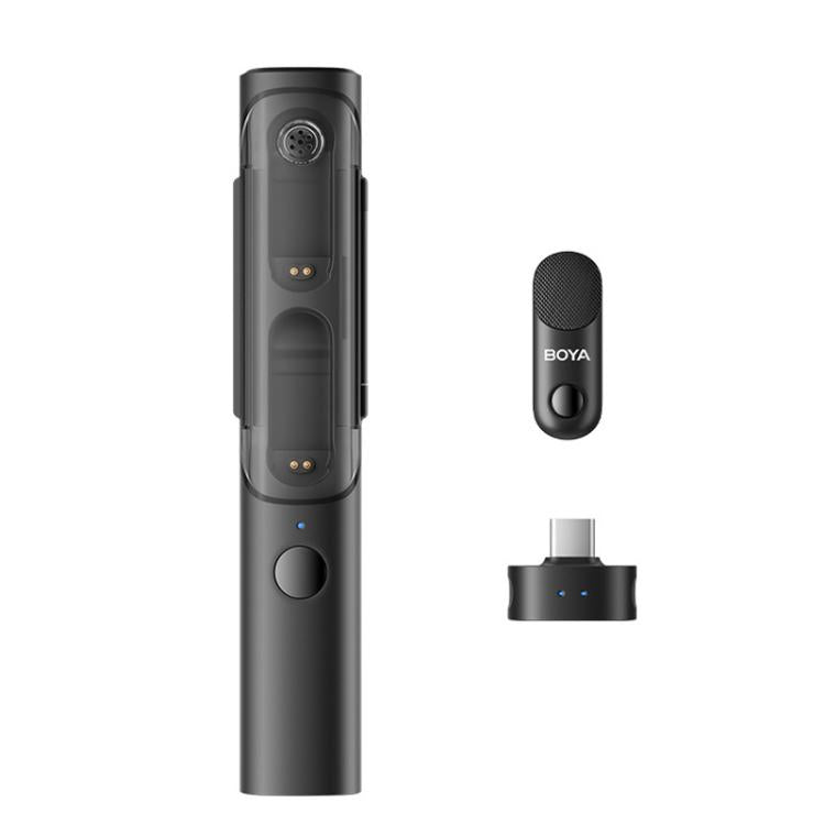 BOYA Magic 4 In 1 Flexible Wireless Lapel Microphone Live Streaming With Noise Reduction Interviews Desktop Mic, 07 Type-C 1 To 1 With Charging Case, 05 Type-C 1 To 2 With Charging Case, 02 3 Receivers+2 Transmitters+Charging Case