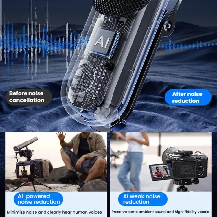 BOYA Magic 4 In 1 Flexible Wireless Lapel Microphone Live Streaming With Noise Reduction Interviews Desktop Mic, 07 Type-C 1 To 1 With Charging Case, 05 Type-C 1 To 2 With Charging Case, 02 3 Receivers+2 Transmitters+Charging Case