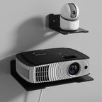 No Drill Wall Mount Shelf Carbon Steel Organizer for Projector, Camera, Router, TV Set-Top Box with Cable Hole Design, Small Black, Medium Black, Large Black, Small White, Medium White, Large White