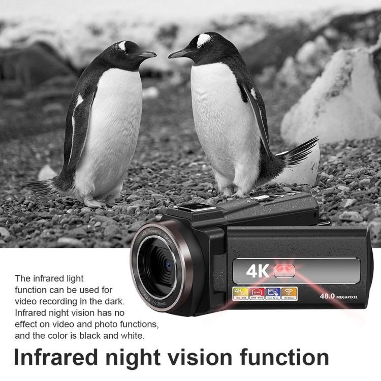 HD 4K Handheld Digital Camcorder With Electronic Image Stabilization For Outdoor Sports, US Plug, Standard, Standard+32G Memory Card, Standard+64G Memory Card, Standard+128G Memory Card