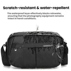 QISEMIAN Men Messenger Camera Bag Water-Resistant DSLR Photography Sling Bag With Removable Dividers & Tripod Mount