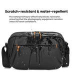 QISEMIAN XK110 Men Messenger Camera Bag Water-Resistant DSLR Photography Sling Bag With Removable Dividers & Tripod Mount