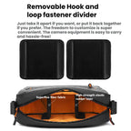 QISEMIAN XK110 Men Messenger Camera Bag Water-Resistant DSLR Photography Sling Bag With Removable Dividers & Tripod Mount