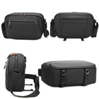 QISEMIAN XK110 Men Messenger Camera Bag Water-Resistant DSLR Photography Sling Bag With Removable Dividers & Tripod Mount