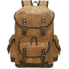 Waxed Canvas Photography Backpack Retro Double-Shoulder Bag For Mirrorless Camera And Laptop