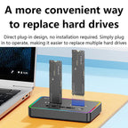 Blueendless SD07 M.2 Dual-Bay Hard Drive Enclosure NVMe Offline Cloning Device, Without RGB Light, With RGB Light