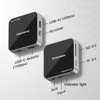 Magnetic Type-C Dock HUB 4K 60Hz HD USB3.2 Splitter Phone Tablet Adapter, Blueendless MC810 8 Ports, Blueendless MC710 7 Ports
