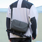 QISEMIAN All-in-One Mens Photography Sling Bag with Removable Camera Insert & Tripod Holder