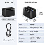 For Insta360 X4 Air AMagisn Dual Battery Charging Dock Rapid Fast Charger Station For 2 Batteries Simultaneously With LED Indicator