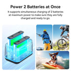 For Insta360 X4 Air AMagisn Dual Battery Charging Dock Rapid Fast Charger Station For 2 Batteries Simultaneously With LED Indicator