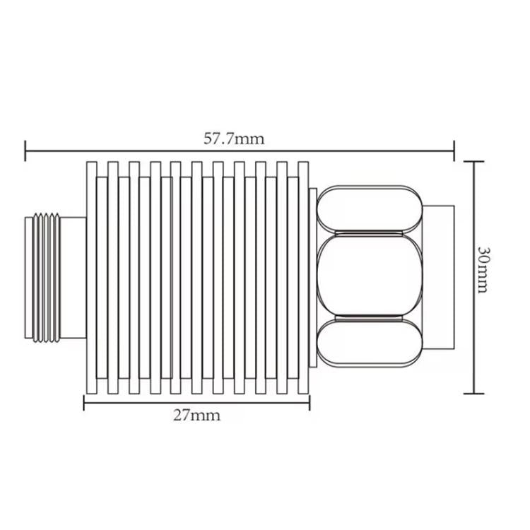 N-Type 5W Coaxial Fixed Attenuator Male To Female RF Coaxial Plug, DC-3G 1dB, DC-3G 2dB, DC-3G 3dB, DC-3G 5dB, DC-3G 6dB, DC-3G 10dB, DC-3G 15dB, DC-3G 20dB, DC-3G 25dB, DC-3G 30dB, DC-3G 40dB, DC-3G 50dB, DC-4G 1dB, DC-4G 2dB, DC-4G 3dB, DC-4G 5dB    ...