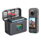 For Insta360 X4 Air Battery aMagisn 36W Fast Charging Case with Color Display & Built-in USB-C Cable, PM13