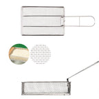 COOL CAMP Camping Stainless Steel Foldable Strainer Frying Basket for Outdoor Cooking,, 175 x 120 x 50mm