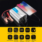 Gurxun 150W Aluminum Alloy Car Power Inverter With Battery Clamps, With Battery Clamps