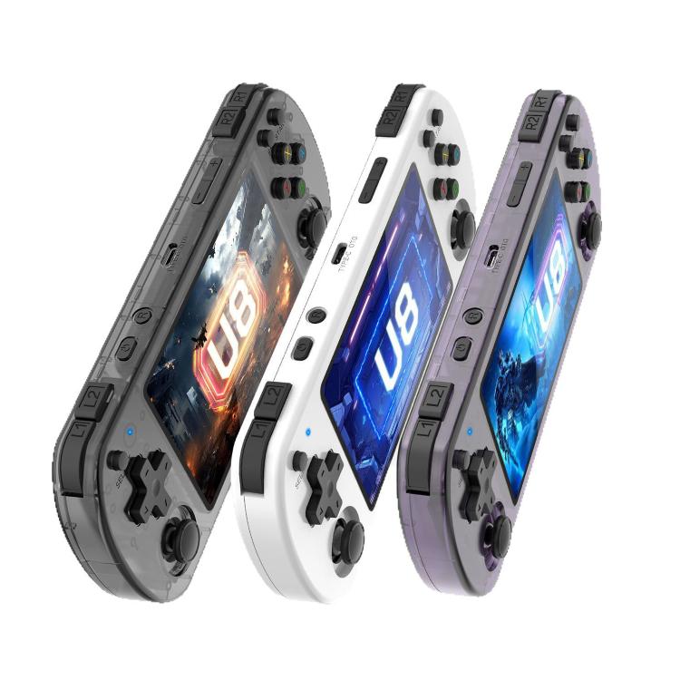 U8 Retro Handheld Game Console Open-Source 4 Inch HD IPS Screen Portable Console, 64G, 128G