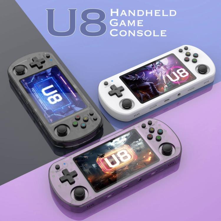 U8 Retro Handheld Game Console Open-Source 4 Inch HD IPS Screen Portable Console, 64G, 128G