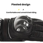 SULAITE Motorcycle Sheepskin Protective Breathable Full-Finger Gloves, For Summer, For Winter With Fleece Lining