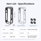 For Insta360 X4 Air AMagisn Camera Cage Plastic Expansion Frame With Windproof Foam