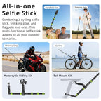 aMagisn 1.1m Aluminum Telescopic Selfie Stick for Cycling Photography Camera Monopod, Only Stick, With Trekking Pole Tip