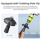 aMagisn 1.1m Aluminum Telescopic Selfie Stick for Cycling Photography Camera Monopod, Only Stick, With Trekking Pole Tip