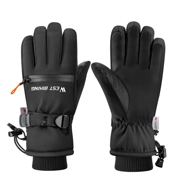 WEST BIKING Touchscreen Ski Gloves Windproof & Waterproof Winter Gloves with Anti-Slip Palm, Zipper Pocket for Snow Pass, S, M, L, XL