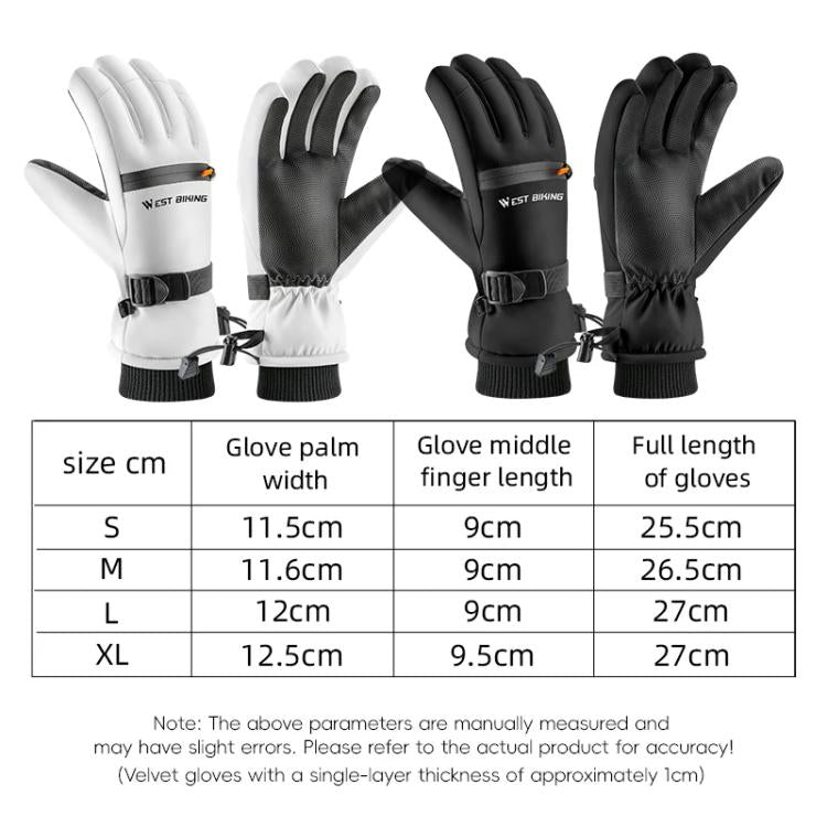 WEST BIKING Touchscreen Ski Gloves Windproof & Waterproof Winter Gloves with Anti-Slip Palm, Zipper Pocket for Snow Pass, S, M, L, XL