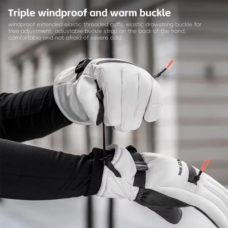 WEST BIKING Touchscreen Ski Gloves Windproof & Waterproof Winter Gloves with Anti-Slip Palm, Zipper Pocket for Snow Pass, S, M, L, XL