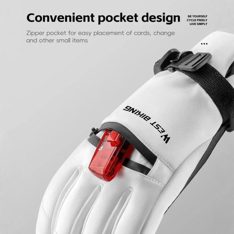 WEST BIKING Touchscreen Ski Gloves Windproof & Waterproof Winter Gloves with Anti-Slip Palm, Zipper Pocket for Snow Pass, S, M, L, XL