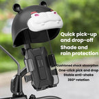 Outdoor Waterproof Motorcycle Phone Mount With Helmet Universal Phone Navigation Bracket, Handlebar Black, Handlebar Pink, Rearview Mirror Black, Rearview Mirror Pink