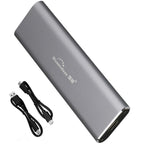 Blueendless 2802N Aluminum Alloy NVMe Portable Hard Drive Enclosure With Screw-Lock M.2 SSD Reader, With USB+Type-C Cable, With USB Cable