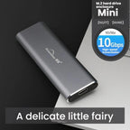 Blueendless 2802N Aluminum Alloy NVMe Portable Hard Drive Enclosure With Screw-Lock M.2 SSD Reader, With USB+Type-C Cable, With USB Cable