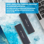 Blueendless 2802N Aluminum Alloy NVMe Portable Hard Drive Enclosure With Screw-Lock M.2 SSD Reader, With USB+Type-C Cable, With USB Cable